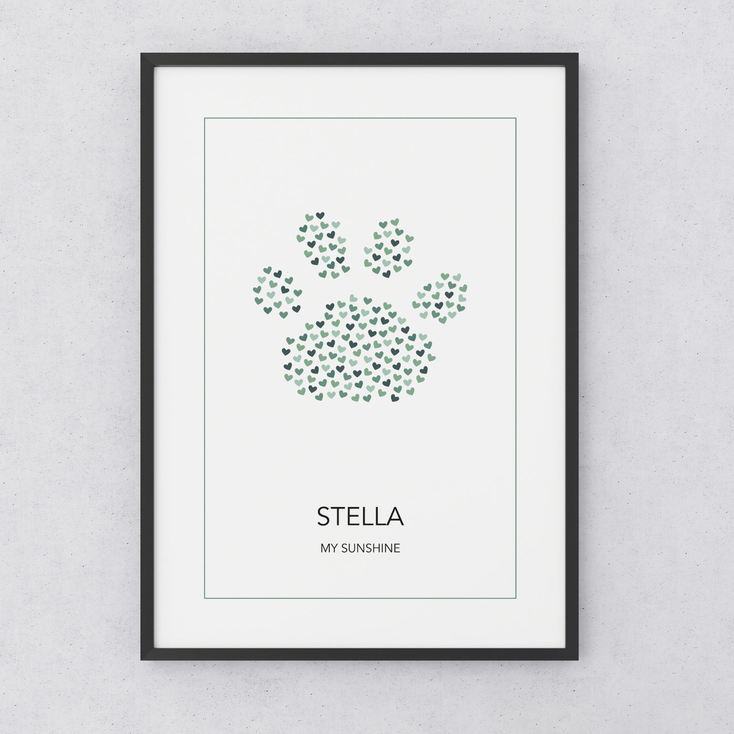 Custom Paw Print Poster - Forest Green
