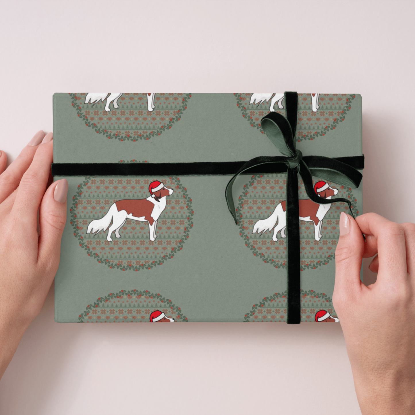 Christmas Wrapping Paper - Kooikerhondje Christmas Card